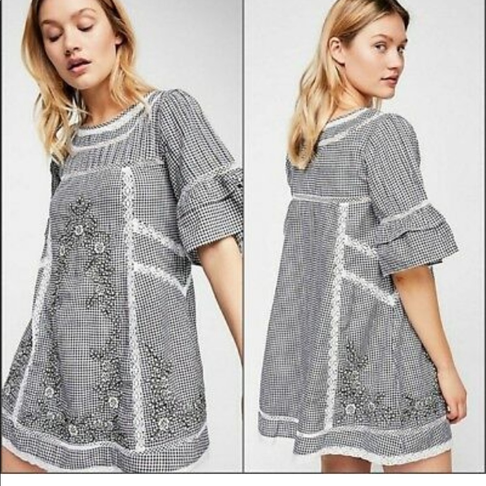 Free People Sunny Days Dress Gingham & Lace